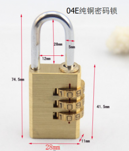 Resettable Combination Padlock Numeric 3 Digit